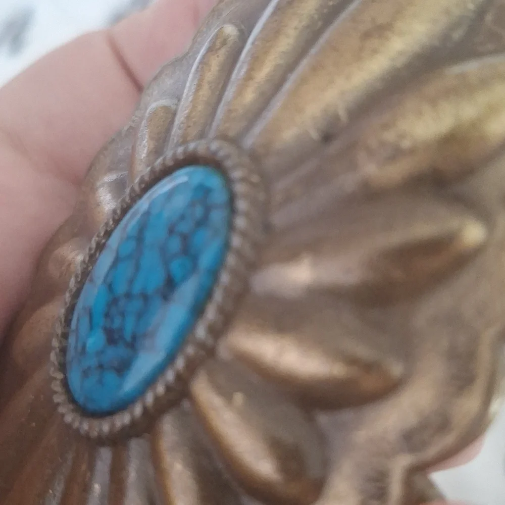 Gold and Blue Floral Accent Decor Piece